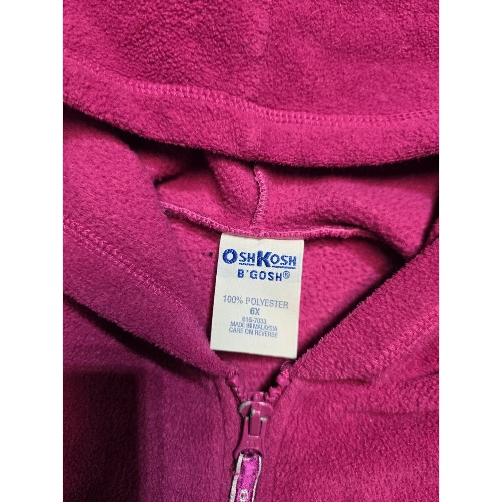 Vintage Oshkosh B'gosh Girls Fleece Jacket 6 X‎ Pink